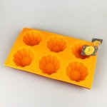 Форма силиконовая для кексов, 30х18см, 6 ячеек 1/50