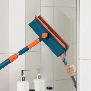 Щётка для окон, телескопическая ручка 68 (102) см, насадка из микрофибры 28x7 см, МИКС