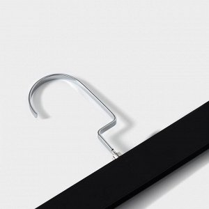 Вешалка для брюк и юбок с зажимами, 30?16,5 см, покрытие soft-touch, цвет чёрный