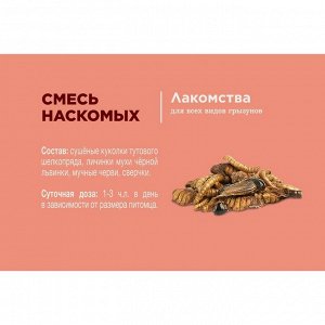 Лакомство Little One «Смесь насекомых» для всеядных грызунов, 75 г