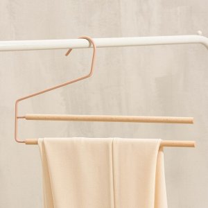 Плечики - вешалки многогуровневые для брюк и юбок SAVANNA Wood, 36x21,5x1,1 см, цвет розовый