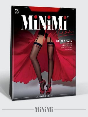 MINIMI ROMANZA 20 чулки женские ПОД ПОЯС, фантазийные, с сердечками.