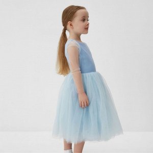 Платье нарядное детское MINAKU: PartyDress, цвет голубой, рост 122 см