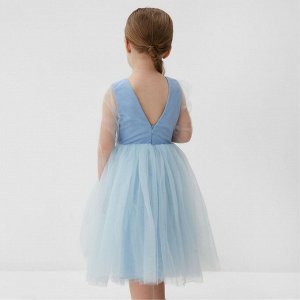 Платье нарядное детское MINAKU: PartyDress, цвет голубой, рост 122 см