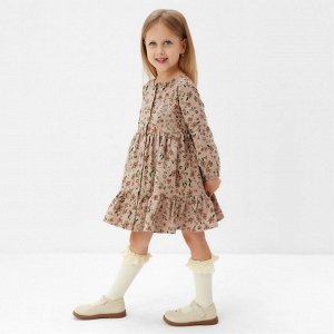 Платье для девочки MINAKU: Cotton collection цвет бежевый в цветочек.