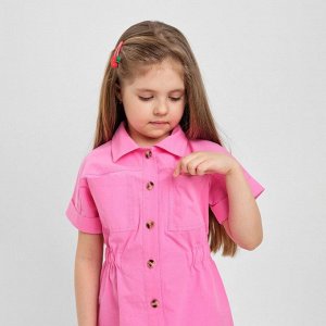 Платье детское с карманами KAFTAN 32 (110-116 см), цвет ярко-розовый