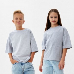 Футболка детская MINAKU: Basic Line KIDS, цвет серый меланж, рост