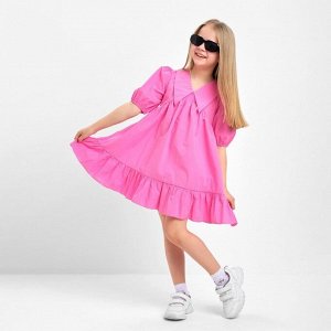 Платье детское с воротником KAFTAN 30 (98-104 см), цвет ярко-розовый