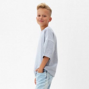 Футболка детская MINAKU: Basic Line KIDS, цвет серый меланж.