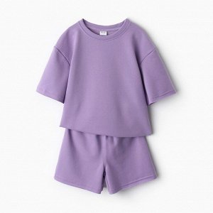 Костюм детский (футболка, шорты) MINAKU: Casual Collection, лиловый.