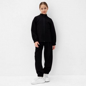 Брюки для девочки MINAKU: Casual Collection KIDS, цвет чёрный.