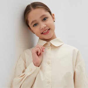 Платье-рубашка для девочки MINAKU, цвет бежевый, рост 152 см