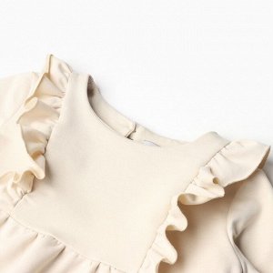 Платье для девочки с рюшей KAFTAN "Basic line" 32 (110-116), цвет кремовый