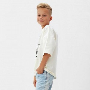 Футболка детская MINAKU: bascetball kids, цвет молочный.