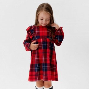 Платье детское с рюшами KAFTAN "Клетка" размер