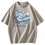 Футболка мужская OVERSIZE, цвет хаки, с принтом