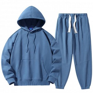 Костюм спортивный мужской (толстовка+штаны, цвет синий)