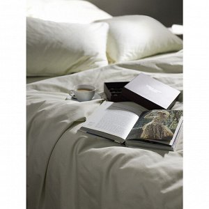 Комплект постельного белья из сатина серо-бежевого цвета с брашинг-эффектом из коллекции Essential, 150х200 см