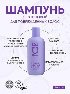 Натура Сиберика Шампунь кератиновый для повреждённых волос 250 мл ICE by NATURA SIBERICA