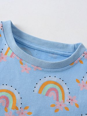 Детский голубой костюм (футболка и шорты)
