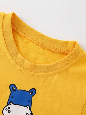 Детская желтая футболка с принтом