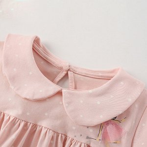 Детское розовое платье с коротким рукавом
