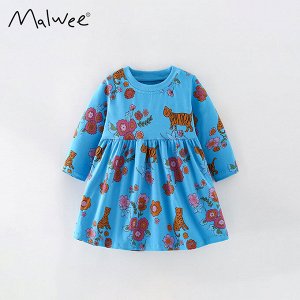 Платье для девочки с длинным рукавом MALWEEE