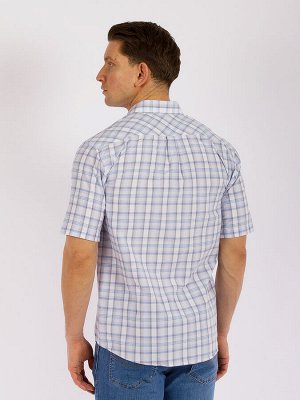 Рубашка Рубашка прямого силуэта выполнена из 100% хлопка, мягкая и приятная на ощупь, без труда пропускает воздух, что позволяет телу дышать. Модель с коротки рукавом и классическим отложным воротнико
