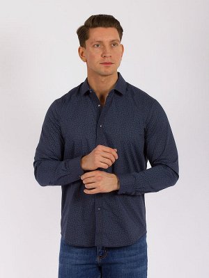 Рубашка Мужская рубашка из хлопка  благодаря своему полуприталенному крою подходит практически под любой тип фигуры, визуально делая её более атлетичной и привлекательной. Она будет отлично смотреться