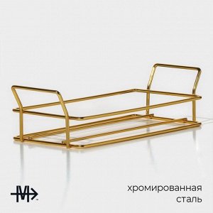 Менажница Magistro «Званый прием», 3 секции, 250 мл, 31x9x6 см, стекло, прозрачная, золотистая