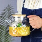 Заварочный чайник, стеклянный с крышкой и фильтром пружинкой 1.0L