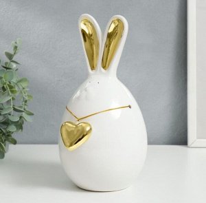 Заяц-пухляш с золотым сердцем 21,8 х 11,5 х 13 см керамика