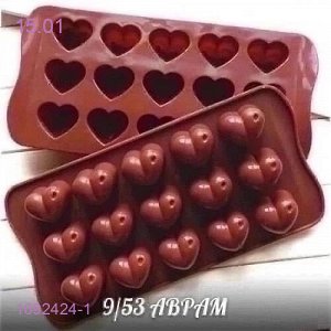 Силиконовая форма для шоколада «Сердечки» 1692424-1