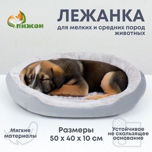 Лежанка для животных "Кувшинка", 50 см, серая