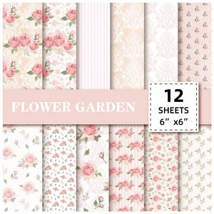 Набор бумаги "Flower Garden", 15*15 см, 12 шт./упк.