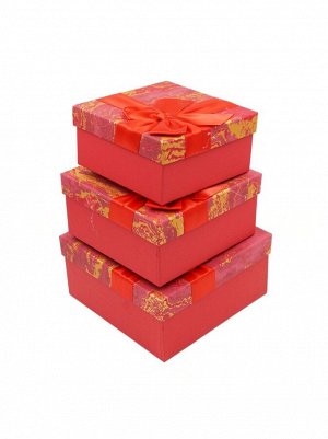 Коробка картон 18,5 х18,5 х9,5 см набор 3 шт квадрат цвет микс мрамор HS-61-62,64