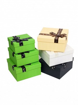 Коробка картон 18,5 х18,5 х9.5 см набор 3 шт цвет микс HS 61-51/52/53/54