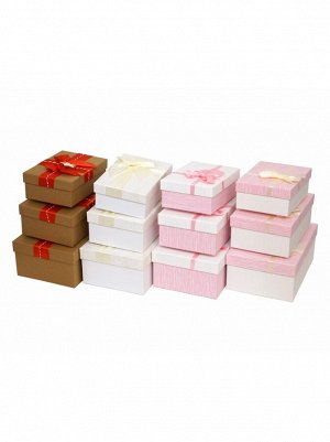 Коробка картон 22 х15 х9,5 см набор 3 шт с лентой HS-61-65,74,76