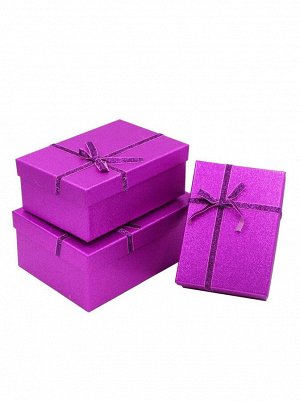 Коробка картон 22,5 х16 х9,5 см набор 3 шт с бантом HS-61-72,73