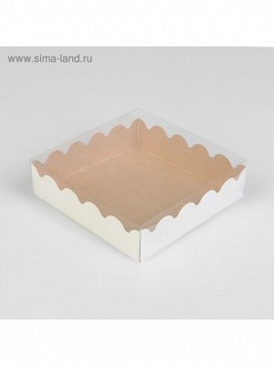 Коробка кондитерская 12 х12 х3 см крафт - для печенья