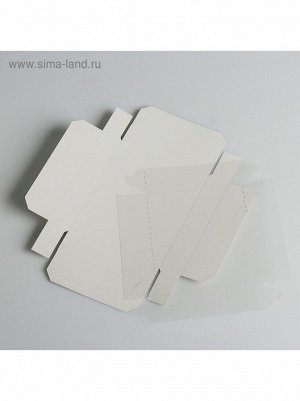 Коробка кондитерская 16 х13 х3 см с прозрачной крышкой - для печенья 1/5