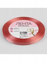 Лента атлас 0,6 см х25 ярд цвет розовый антик №102