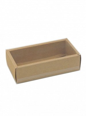 Коробка складная 18 х10 х5 см с PVC крышкой крафт HS-47-5