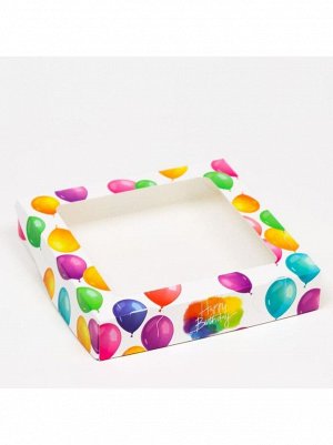 Коробка складная 20 х20 х4 см Happy Bithday