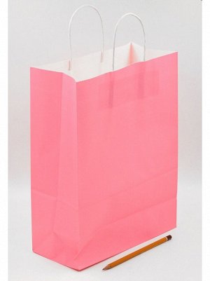 Пакет крафт 25 х33 х12 см цвет розовый HS-45-4