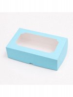 Коробка кондитерская 25 х15 х7 см цвет голубой под зефир