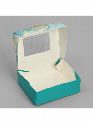 Коробка кондитерская 10 х8 х3,5 см Мрамор под конфеты сырники 1/5