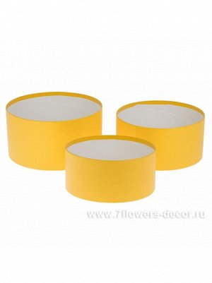 Коробка картон d22/20/18 х h11,8/10/8,8 см набор шляпная без крышки цвет желтый Арт. W9908-6-Yellow