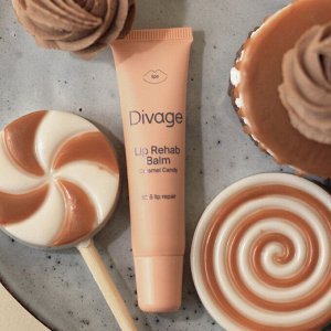 Восстанавливающий Бальзам для губ Divage Lip Rehab Balm SOS lip repair с ароматом карамели Caramel Candy, Диваж