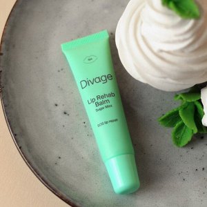Диваж Восстанавливающий Бальзам для губ Divage Lip Rehab Balm SOS lip repair с ароматом сладкой мяты Sugar Mint